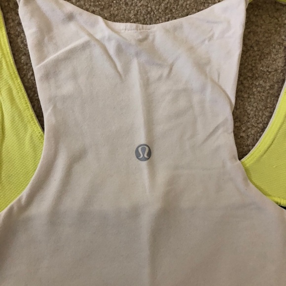 Lululemon racerback tank top navy white yellow 2 - Picture 2 of 3